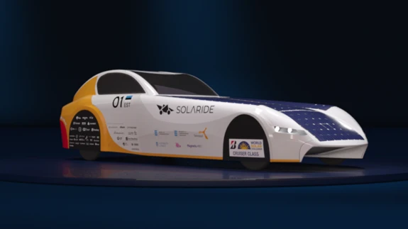 Uue päikeseauto esialgne 3d-mudel.